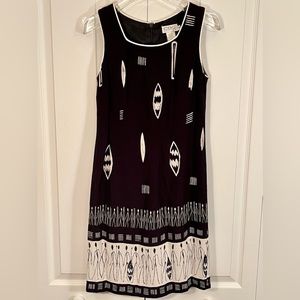 CDC Petites Black and White Print Dress. Size 4 Tribal Vibes